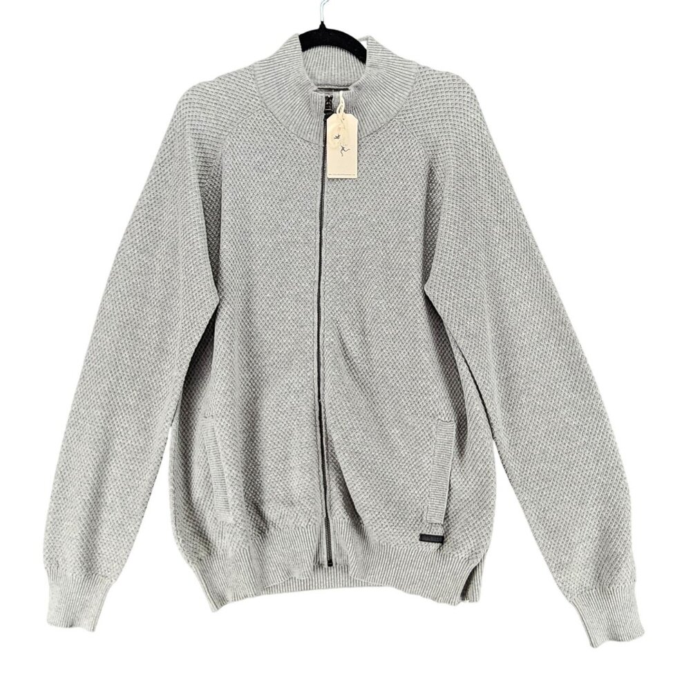 Civil Society Sweater Mens Large Gray Long Sleeve Full Zip *NWT*
